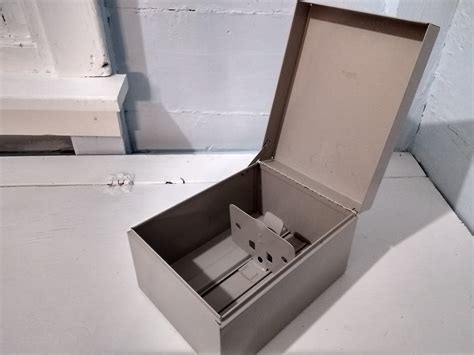 metal card file box|metal index card box 4x6.